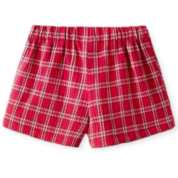 ZARA Kids | Red | PLAID BOX PLEAT SHORTS - Picture 2 of 6